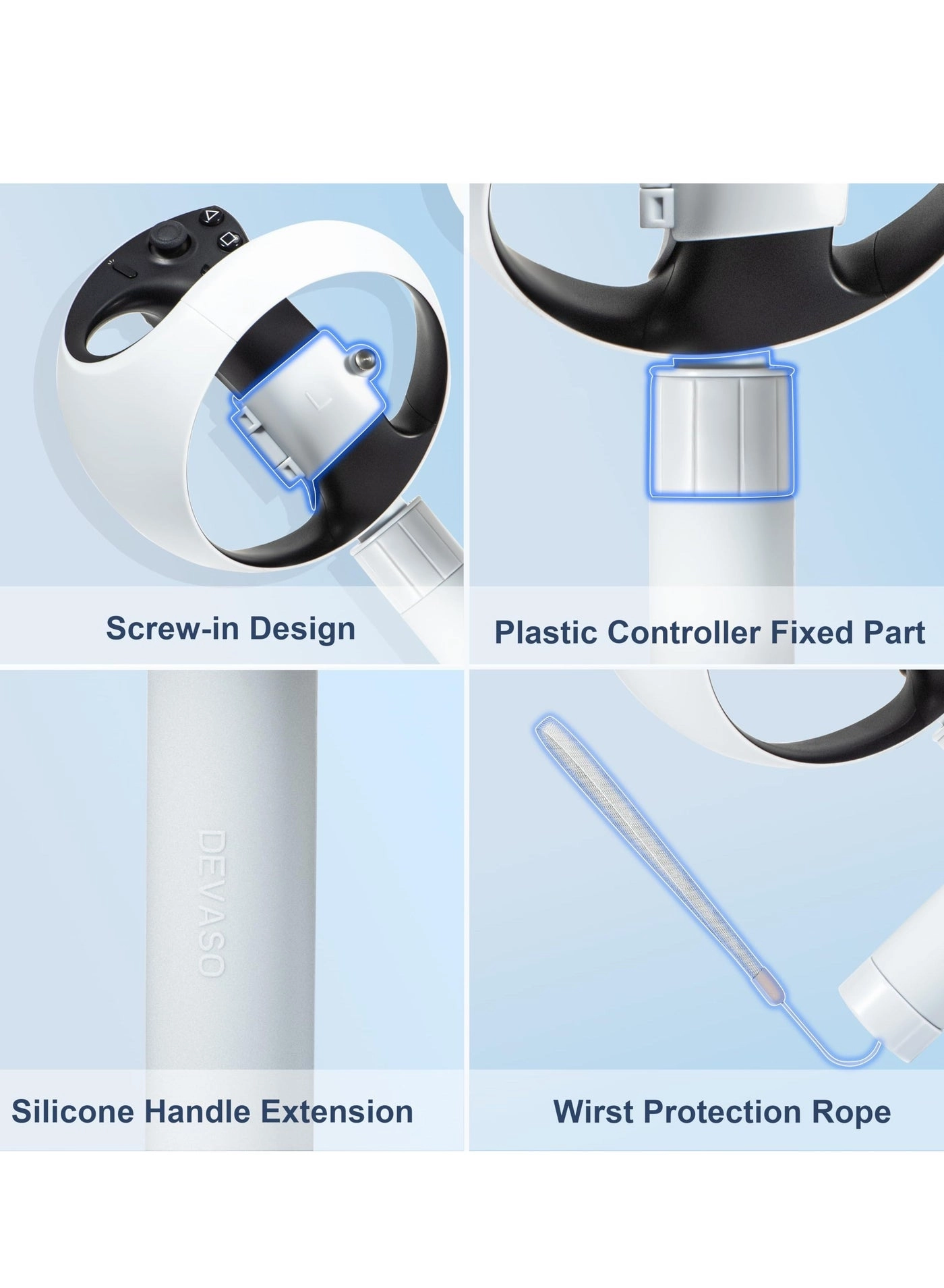 Handle Attachments - PS VR2 Meta Quest 2