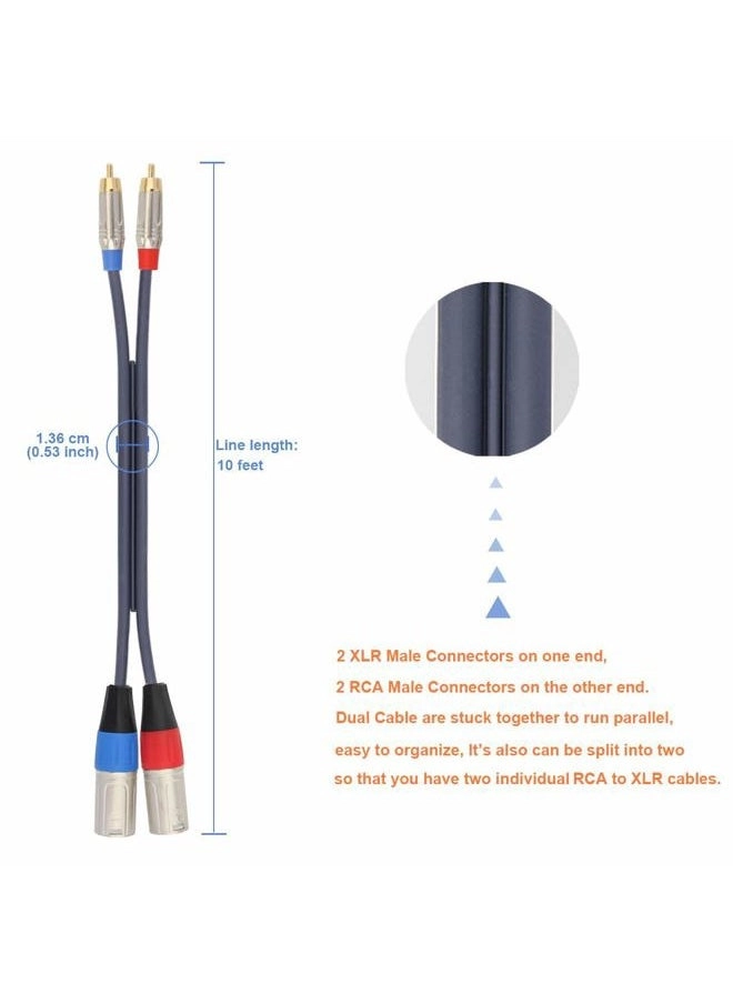 Dual RCA to XLR Cable - 1.0 meter