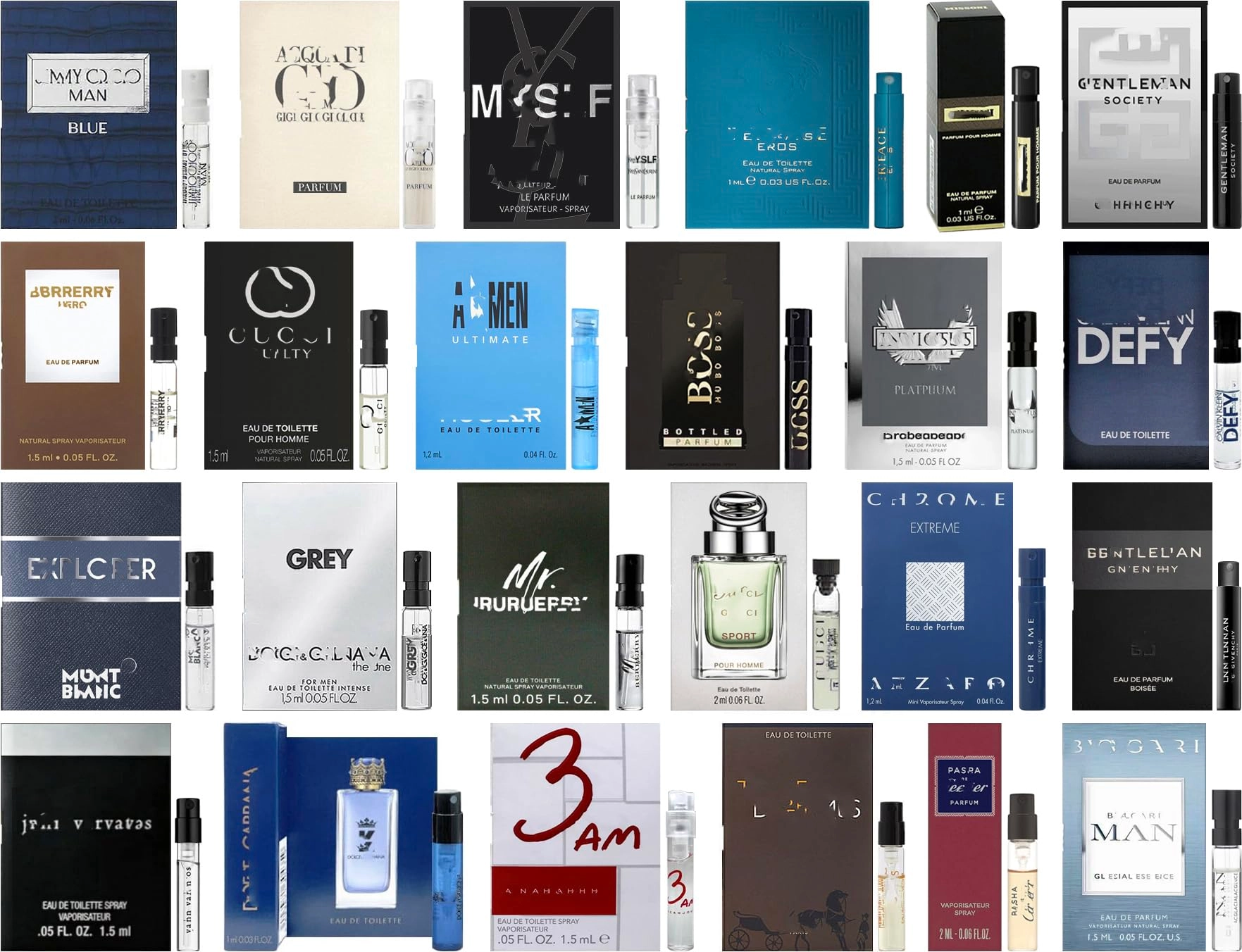 Assorted Men's High-End Fragrance Sample - Eau de Toilette 9 Pack