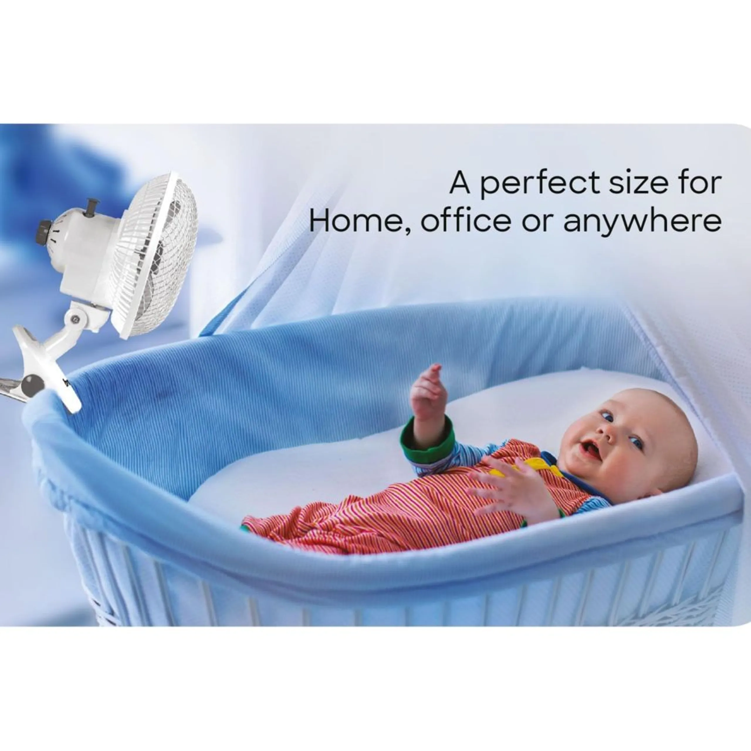 3-In-1 Portable Clip Fan - Desk Clip Wall 20 cm