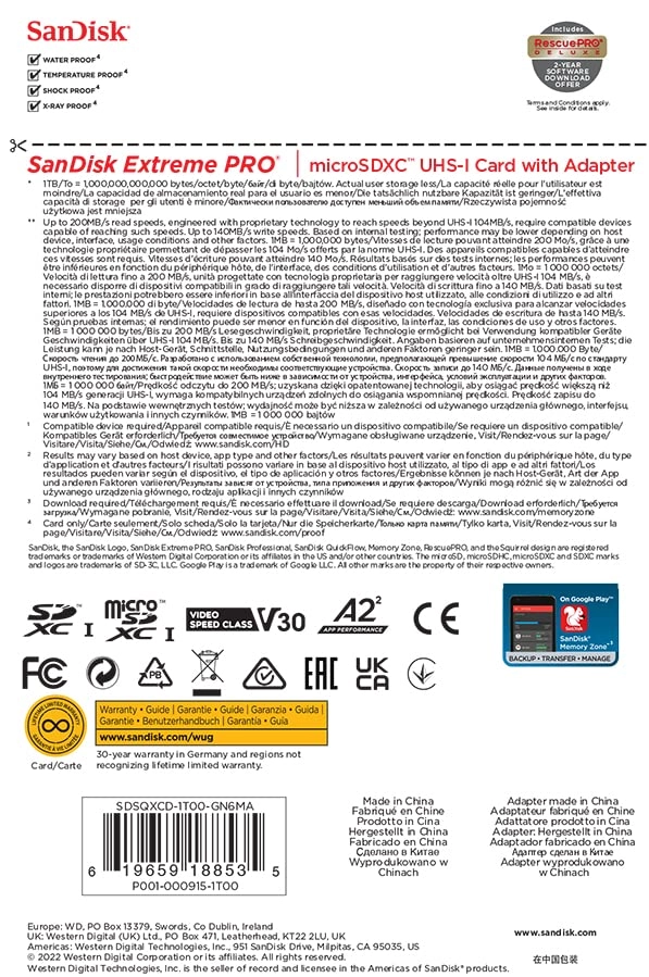 Extreme Pro microSDXC U3 1TB