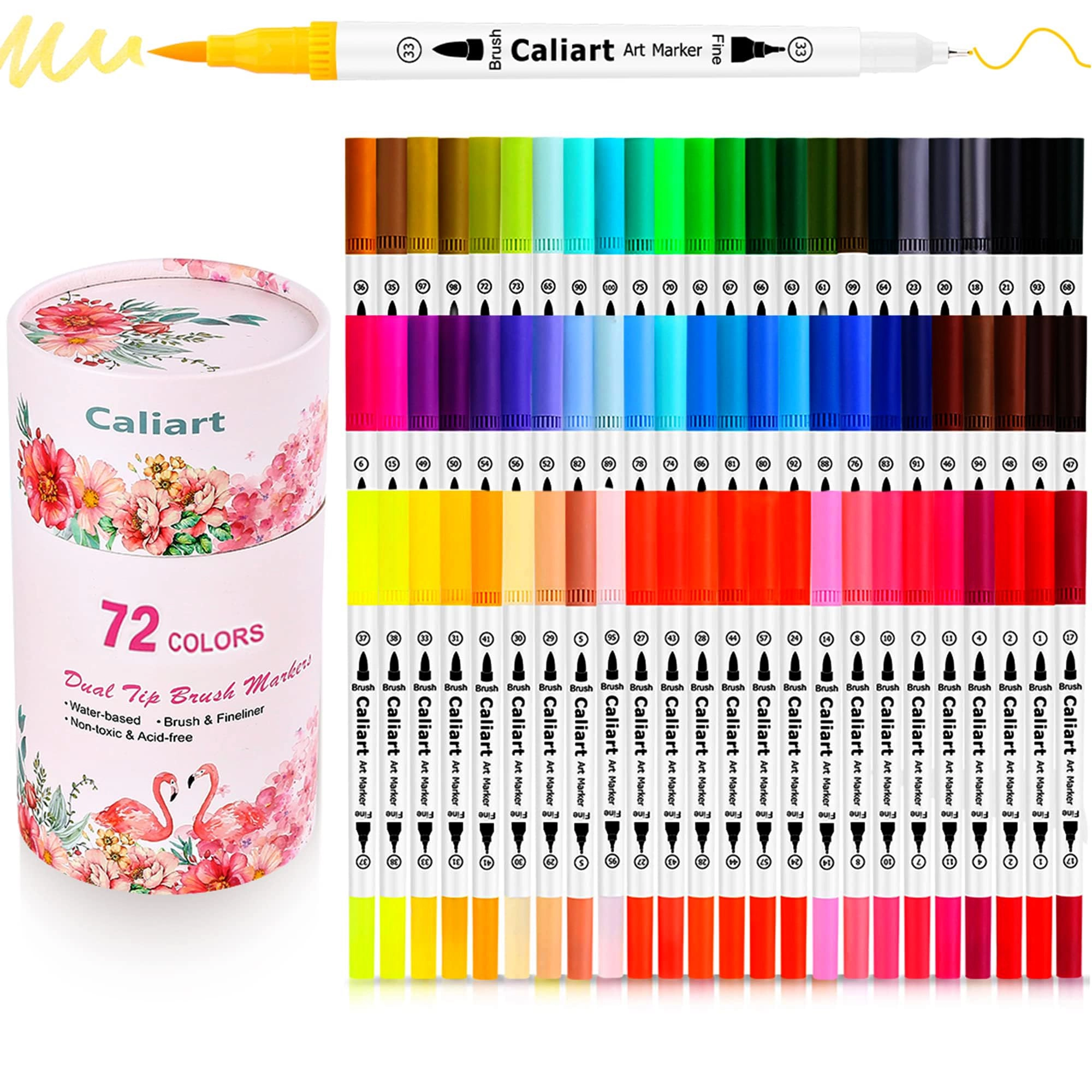caliart Double Tip Brush Pens - Multicolor Dual Tip