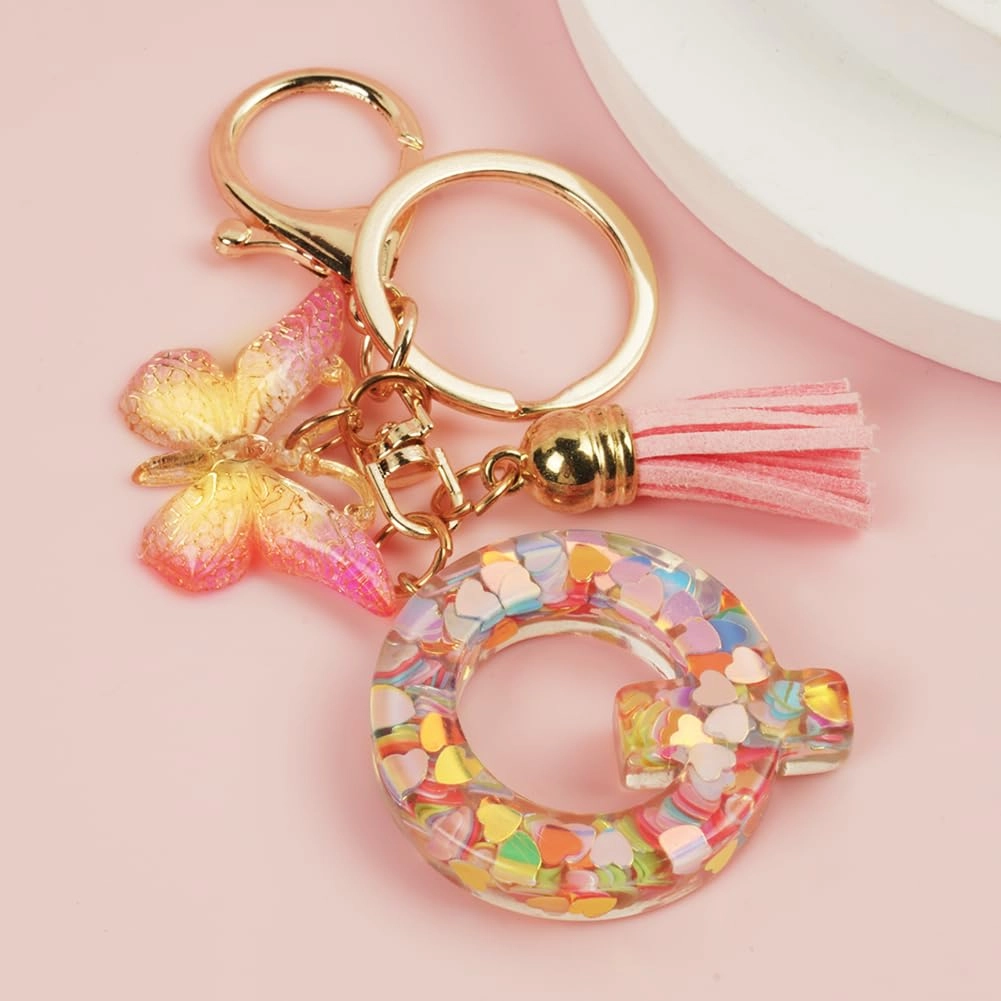 Initial Letter Keychain - Butterfly