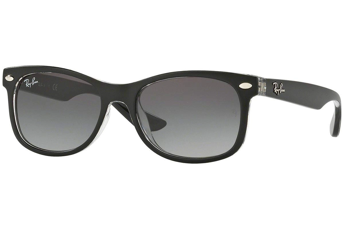 RJ9052S New Wayfarer - 47 millimeter Rubber Black/Light Green Mirrored Blue