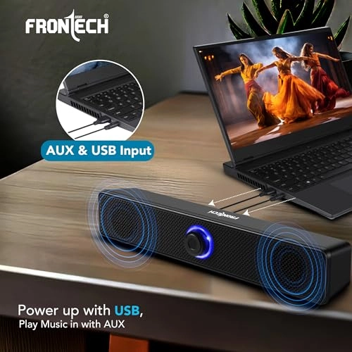 1.0 USB Powered Multimedia Speakers - 10W AUX/USB RGB Lights