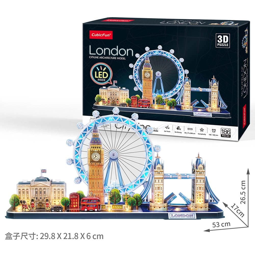 London 3D Puzzle (AL-L532H) - 186 pcs, LED