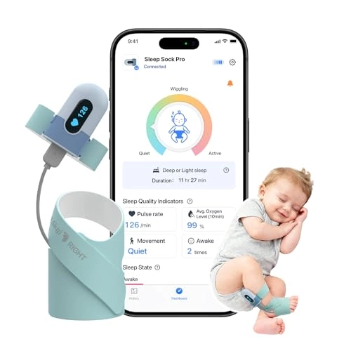 Baby Sock Monitor - Real-Time Heart Rate Movement Bluetooth