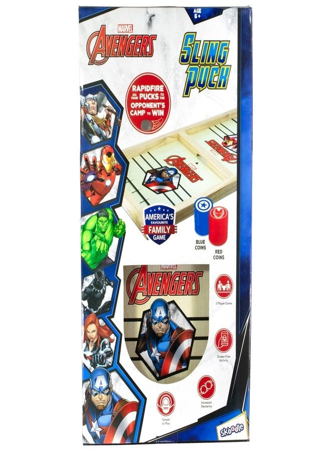 SKOODLE Avengers Sling Puck - Portable Tabletop Slingshot