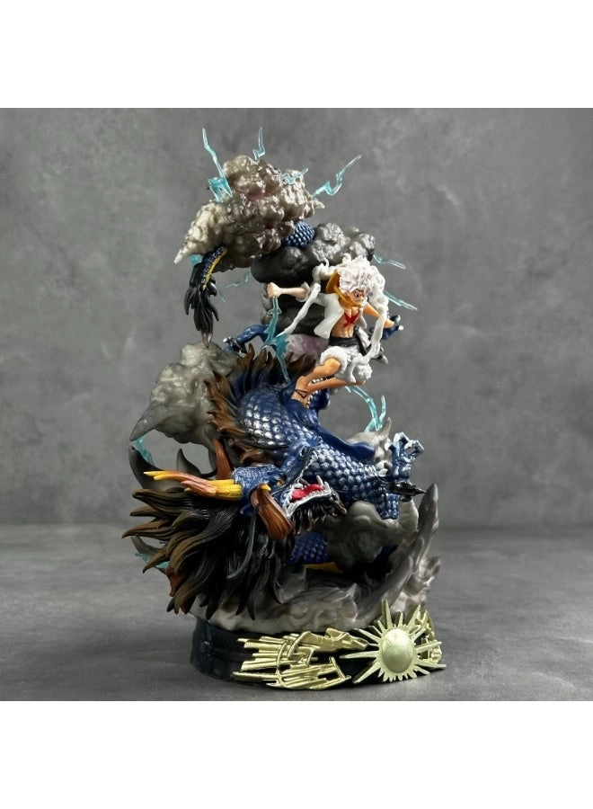 Gear 5 Nika Luffy VS Kaido Dragon Figure - 25cm Battle Scene