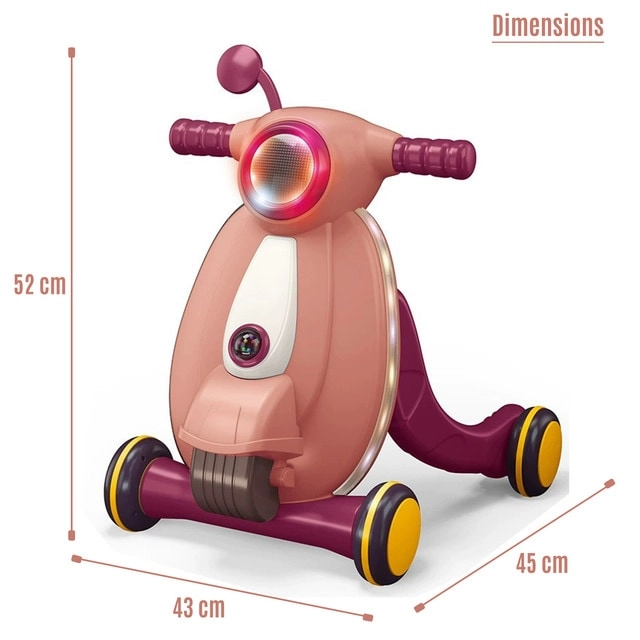 Multifunctional Baby Walker - Light Music Pink
