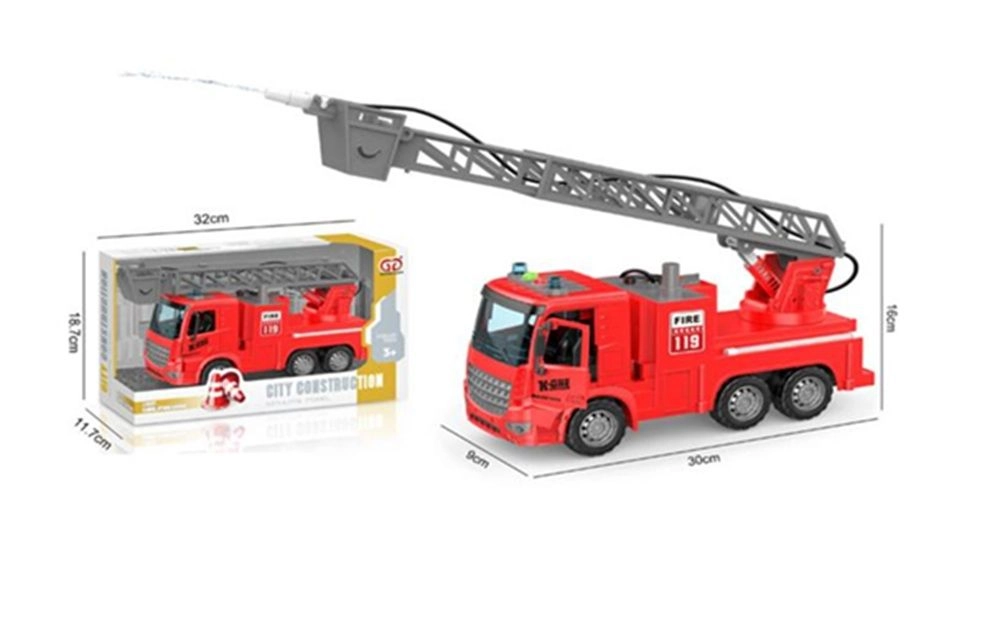 City Construction Fire Engine Truck - Light and Sound Red 3+