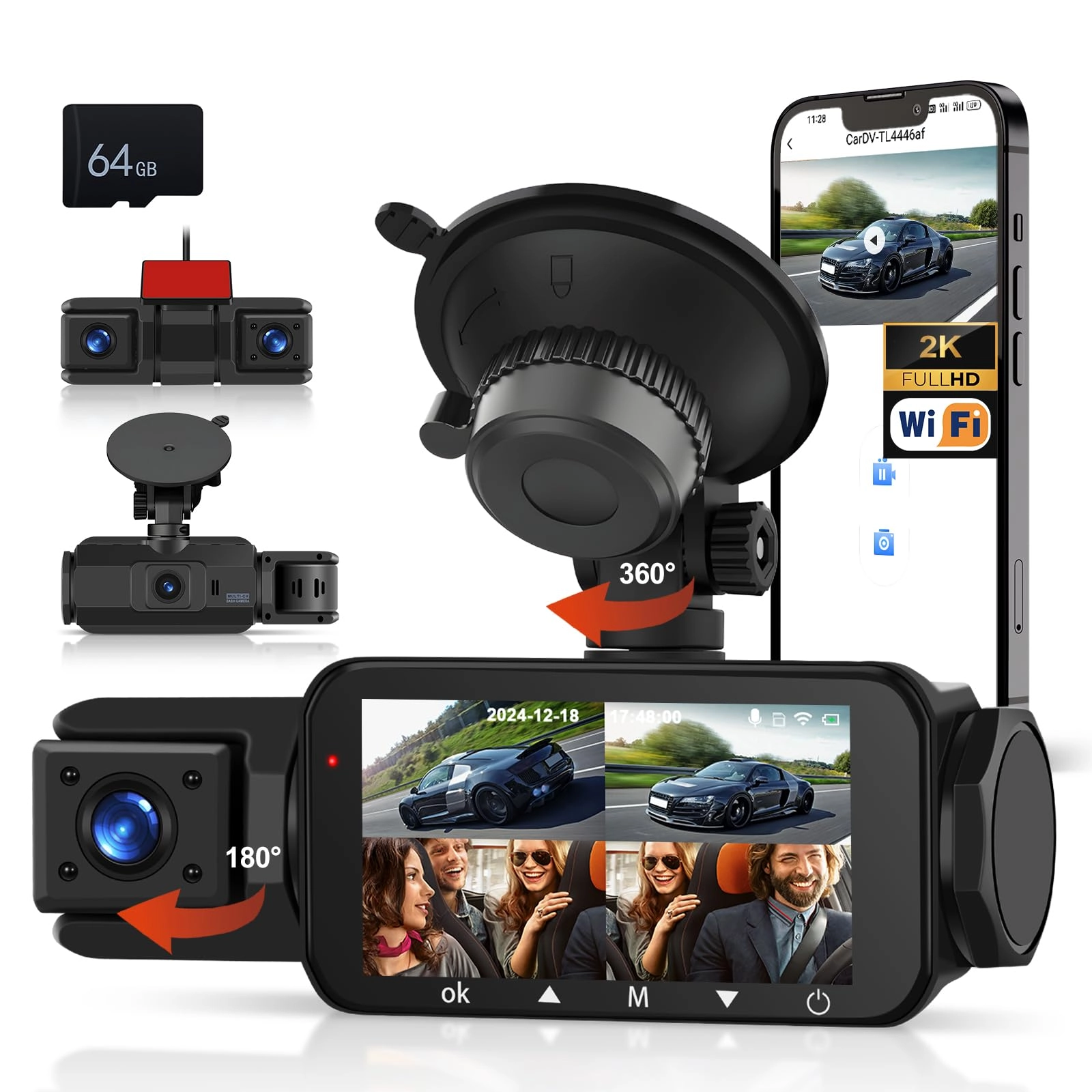 4 Channels Dashcam - 2560x1440 pixels