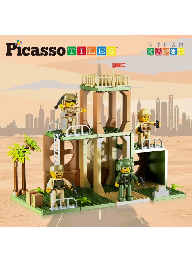 Magnet Tile Building Brick Blocks Playset - Military 186 pcs