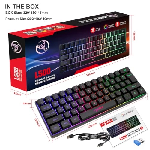 Wireless Gaming Keyboard + Wireless Mouse - Bluetooth