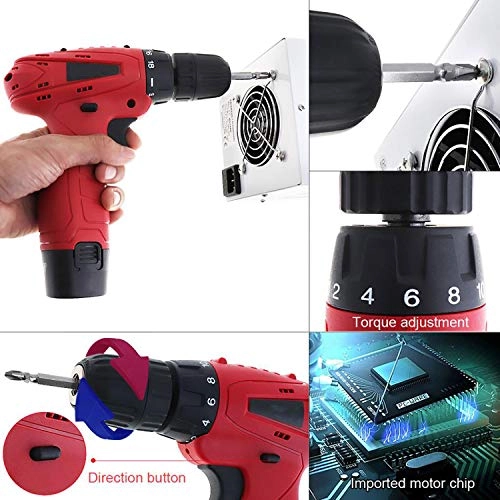 Cordless Screwdriver - 12V 10mm + Battery - 1200 mAh + Charging Adapter + Polishing Pad kit - 5 inch