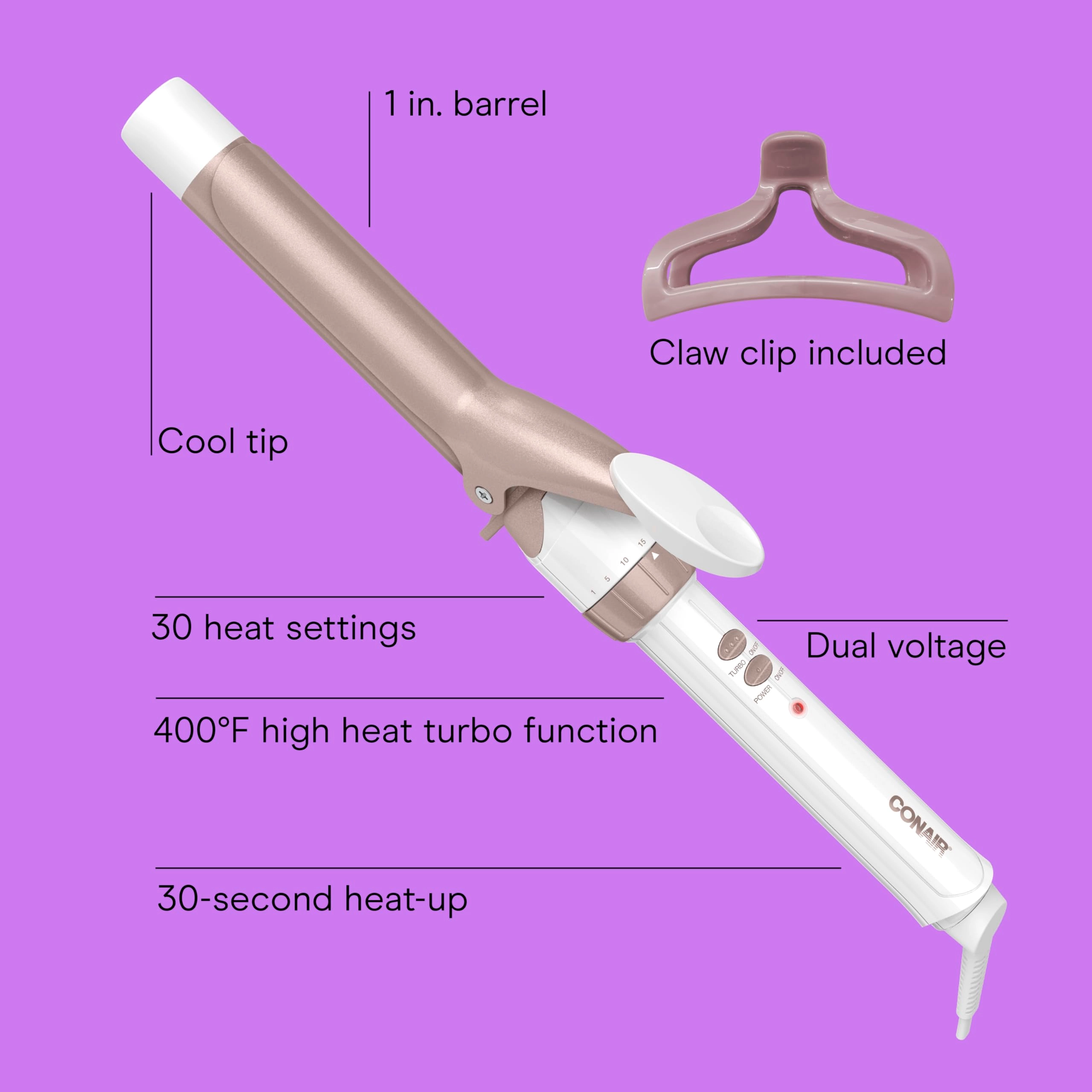 Double Ceramic Curling Iron - 1-Inch