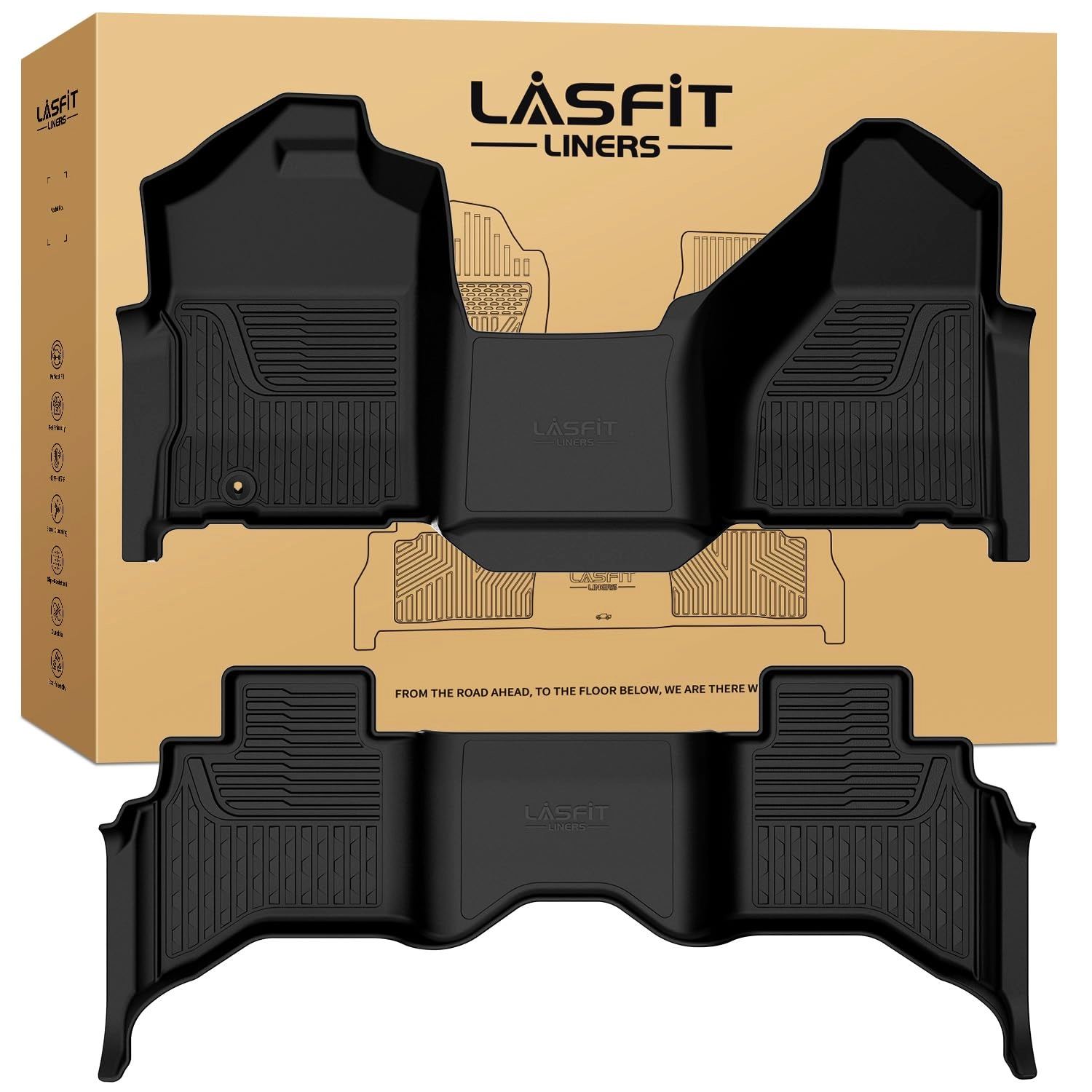 LASFIT Floor Mats - 2002-2008 Dodge Ram 1500 Quad Cab 2003-2009 2500/3500 Bench Seating