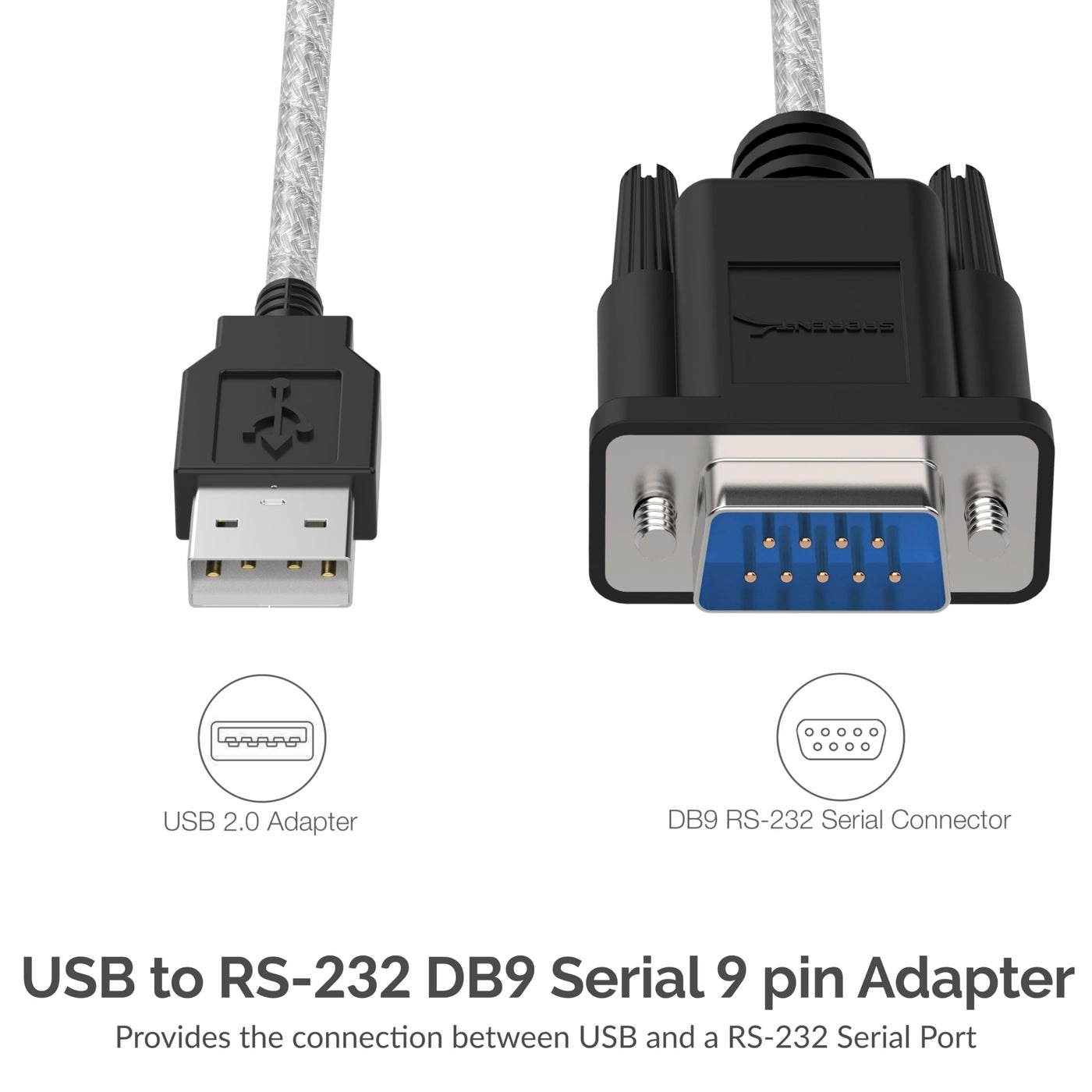 USB 2.0 to Serial Converter Cable - 9 Pin DB 9 RS 232