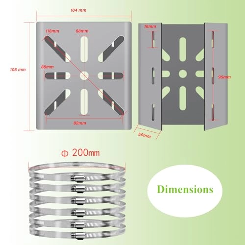 Wall Mounting Bracket - 2pcs Stainless Steel 6 Loops