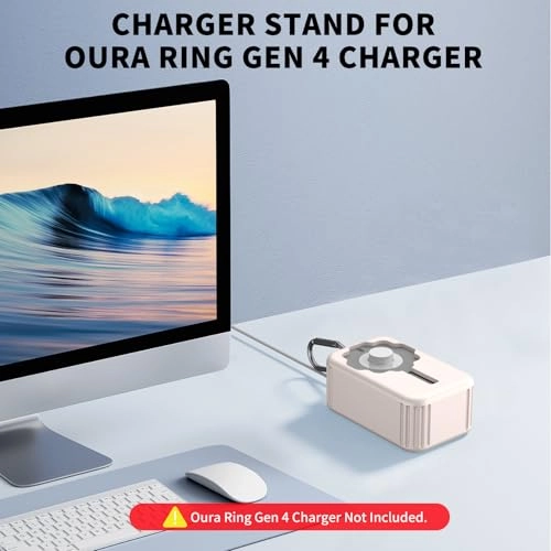 Silicone Charger Protector Cover - Compatible with Oura Ring 4 Charger Shockproof Black