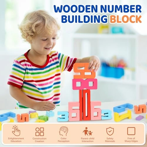 Wooden Number Blocks - 3+ 35 pieces