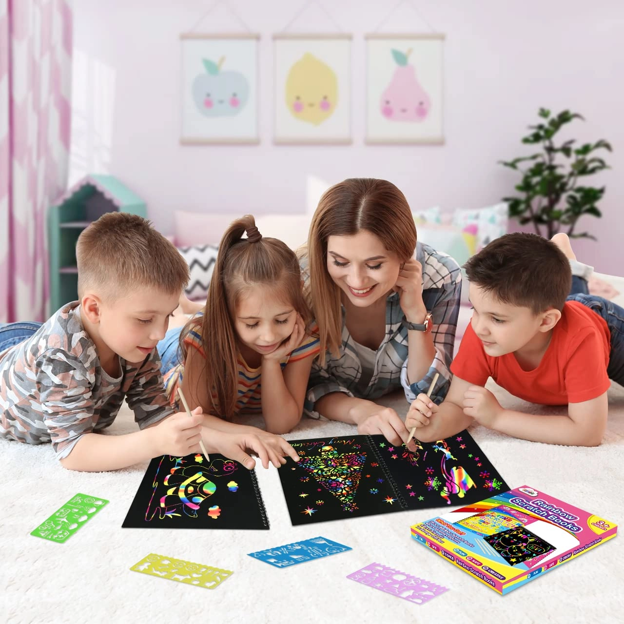 Rainbow Scratch Notebook Animal - 3+ years 2 pcs