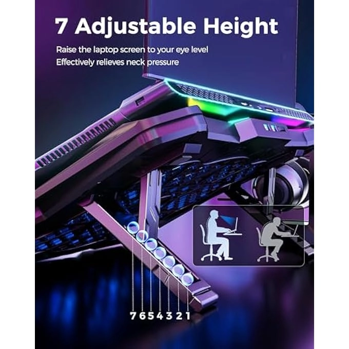 V8 GAMING LAPTOP COOLING PAD - 8 Fans 17 inch