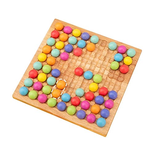 Wooden Bead Puzzle - 20*20*1cm 80 colorful beads