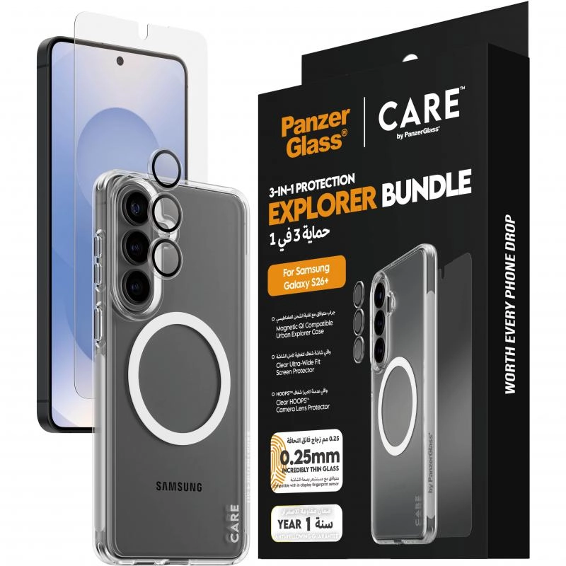PanzerGlass Urban Explorer Case + Screen Protector + Hoops Camera Lens Protector for Samsung Galaxy S26 Edge