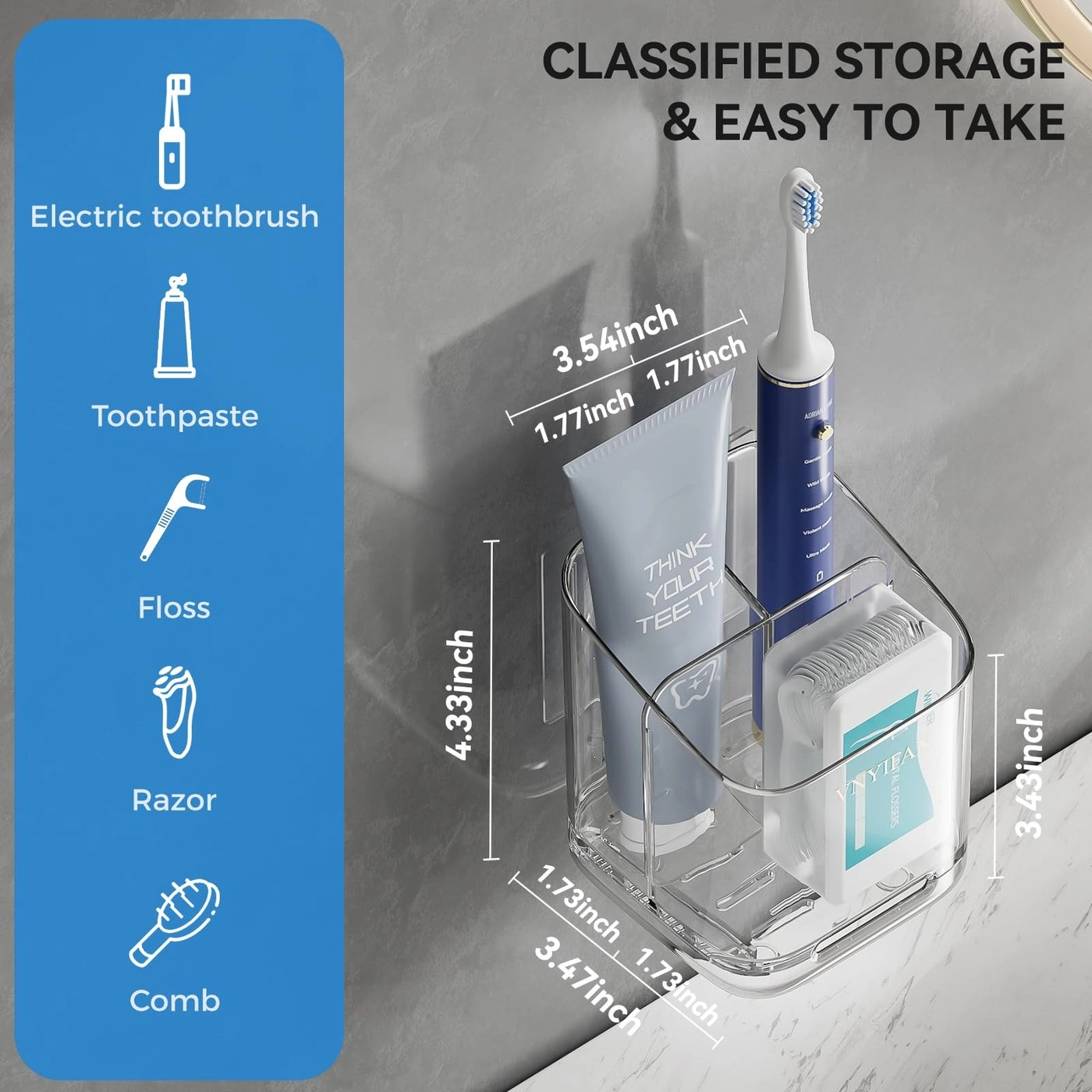 Toothbrush Holders - Wall Mounted 3 Slots