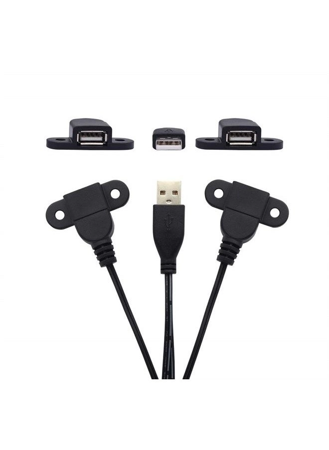 QiCheng&LYS USB 2.0 Male to Dual Female Extension Cable USB 2.0 Type A Male to USB 2.0 Type A Female 5m