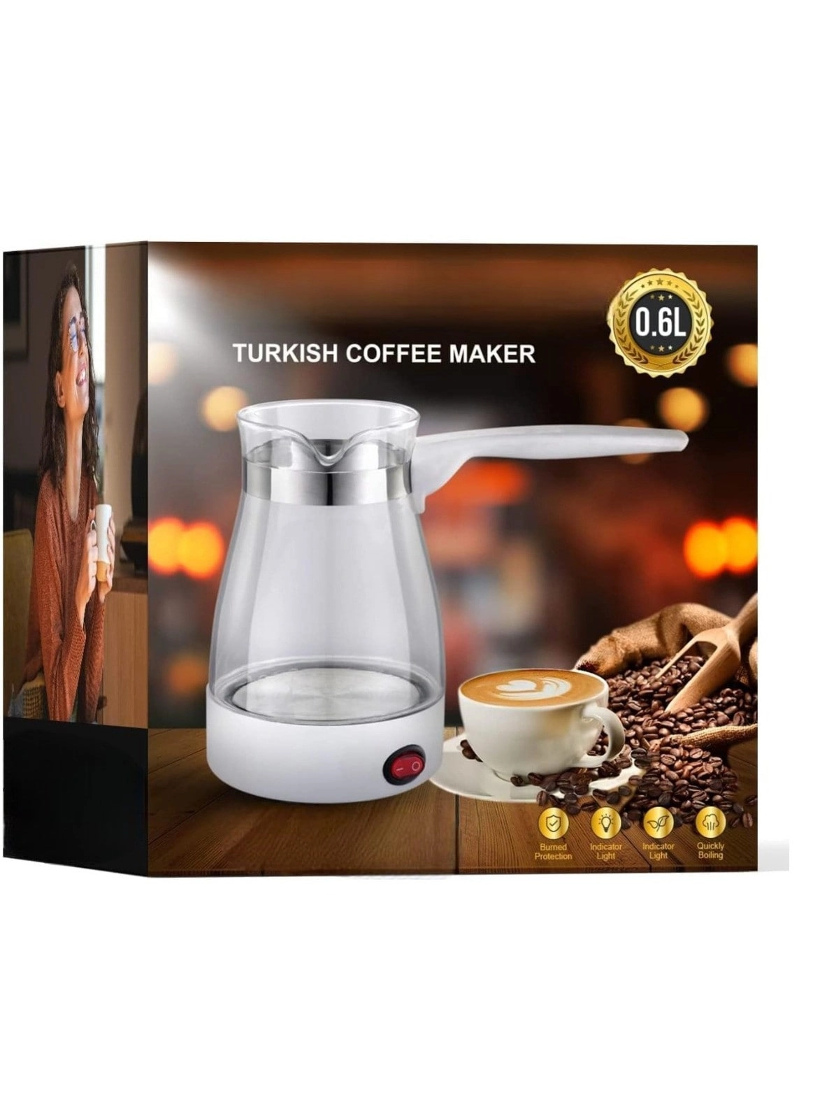 khomat Turkish Coffee Maker - 500ml 5-Cup Portable Efficient Heating