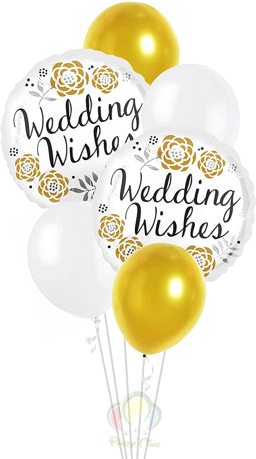 Party Time Trading LLC Wedding Decoration Balloons - 6-Pieces Wedding
