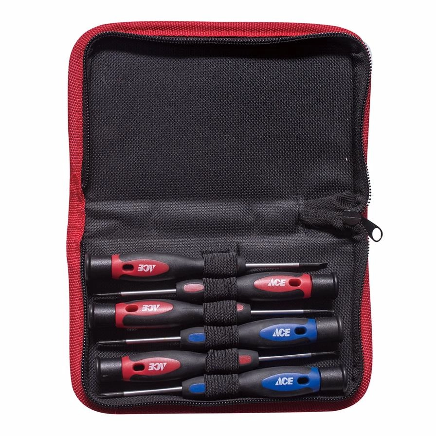 ACE Precision Slotted and Phillips Screwdriver Set (6 Pcs)