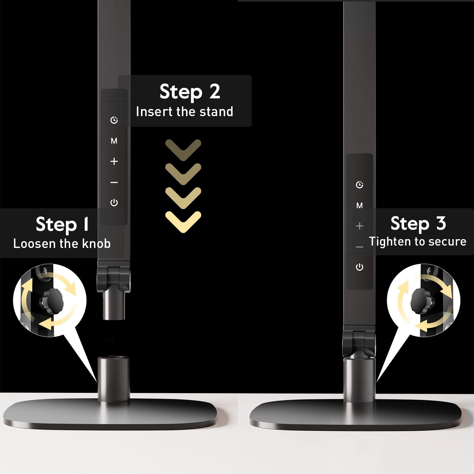 LED Desk Lamp - Dimmable Soft Diffused Light Adjustable Metal Swing Arm