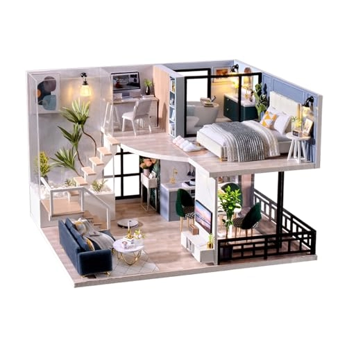 DIY Miniature Dollhouse Kit - 3D Wooden LED Light