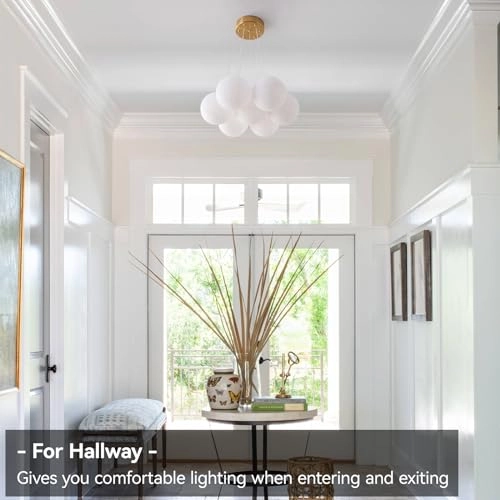 Milk glass bubble chandelier - 70.87inch