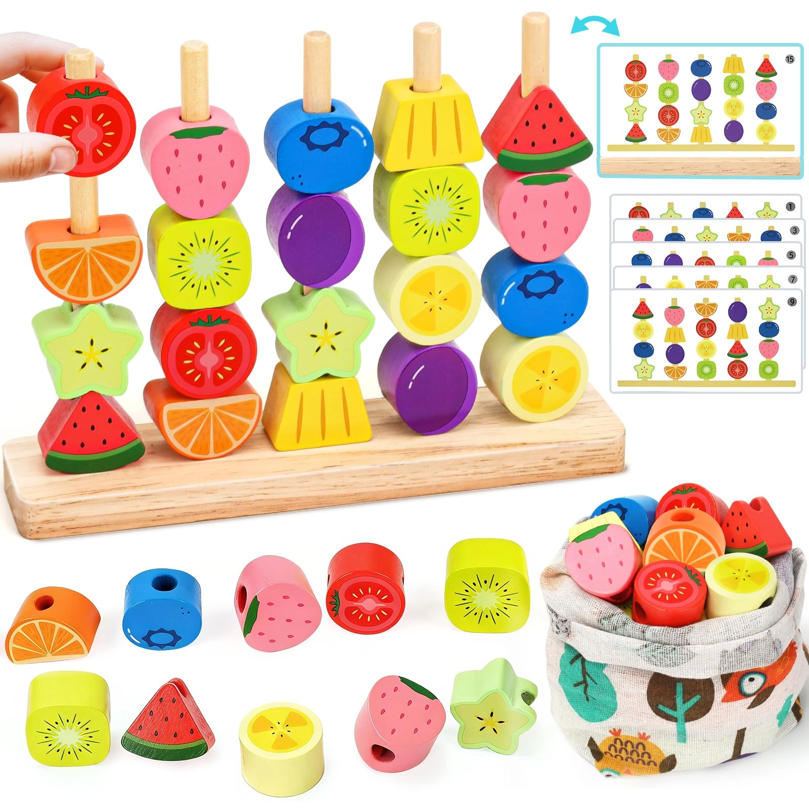 WhizWinks Wooden Stacking Blocks - 18 months+