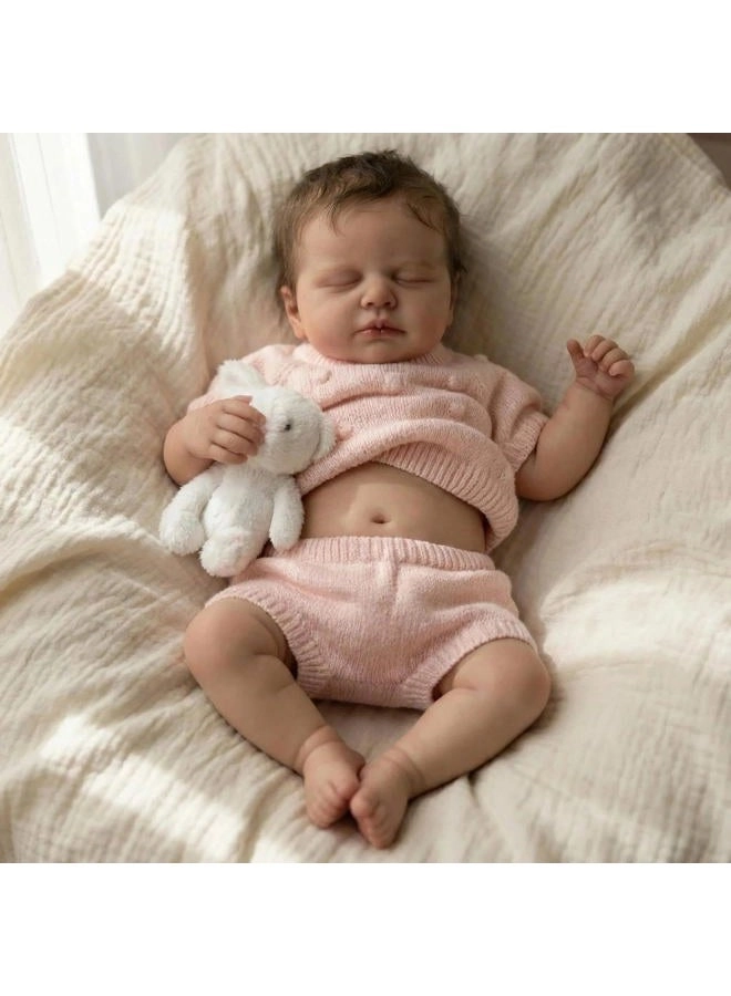 Reborn Baby Doll - 18 inch Silicone Vinyl Girl Ages 36 months+