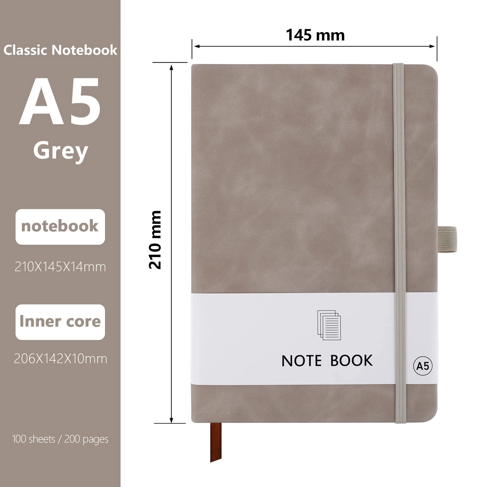A5 Notebook A5 Hardcover - Lined 100 Sheets