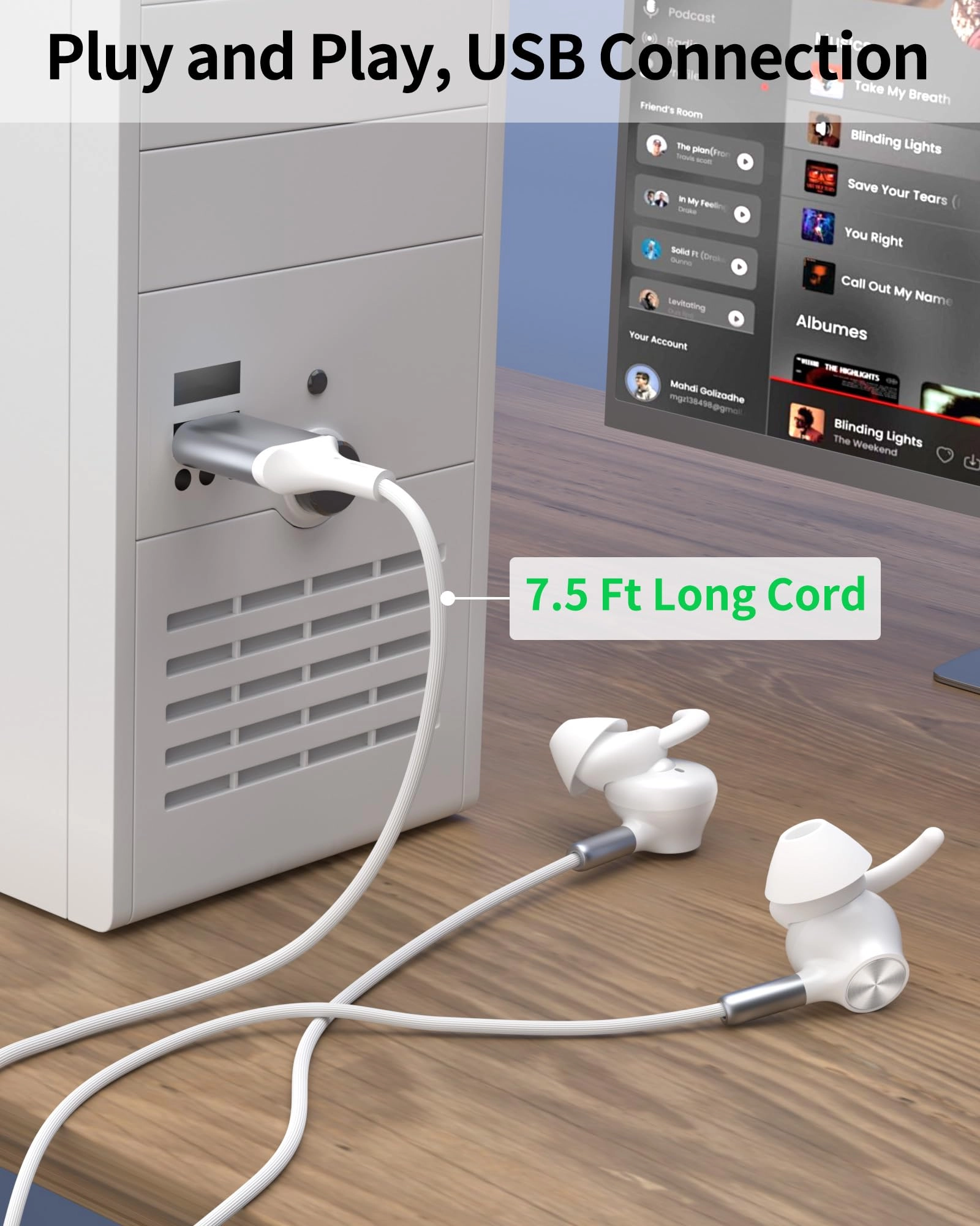 USB Earbuds - Wired Earbud