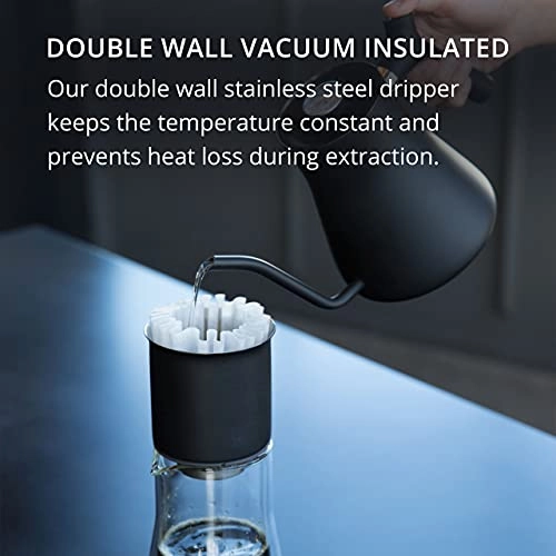 Stagg [XF] Pour-Over Dripper + Stagg Double Wall Glass Carafe + Stagg [XF] Paper Filters