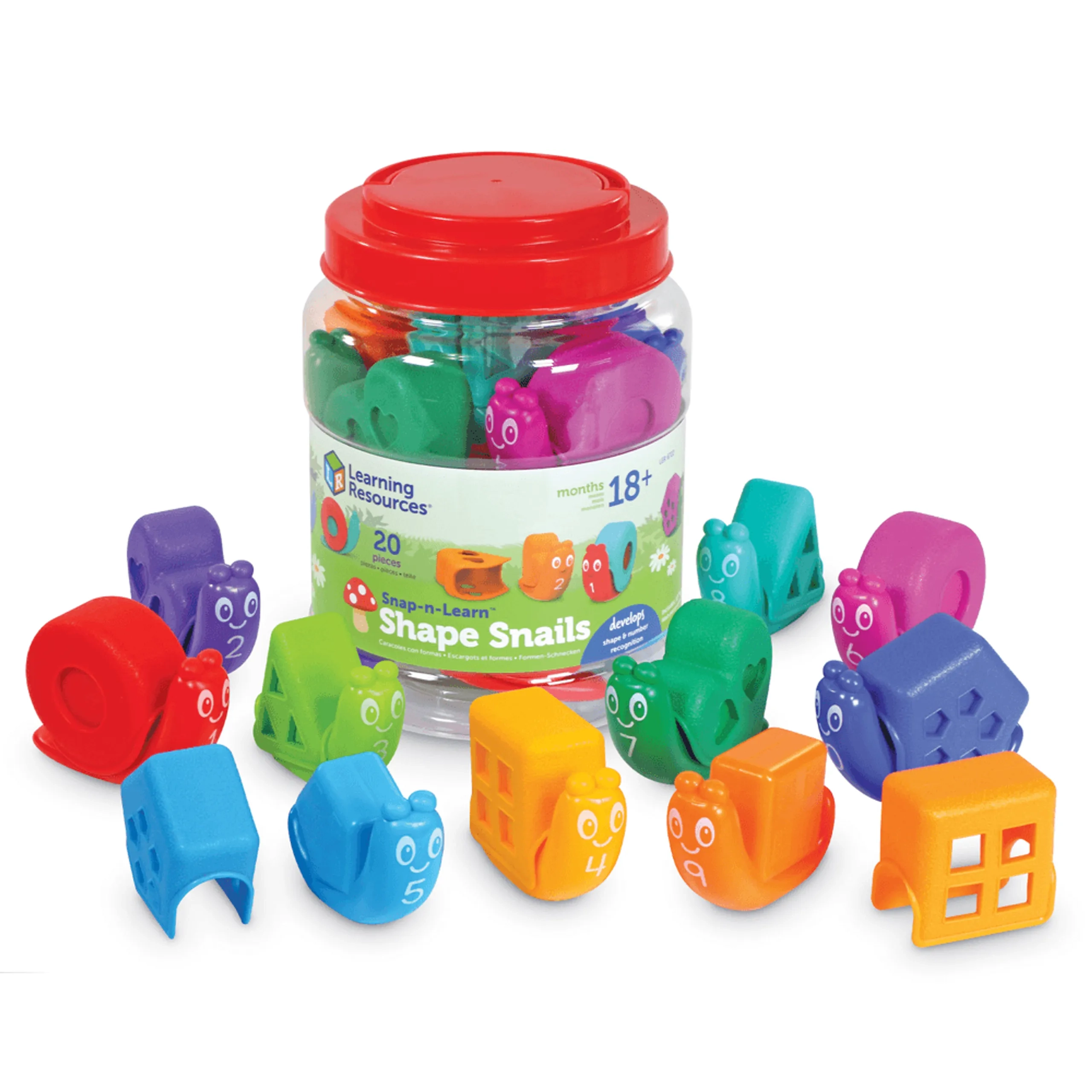 Learning Resources Snap-N-learn Shape Snails - 18m+ 20 pieces