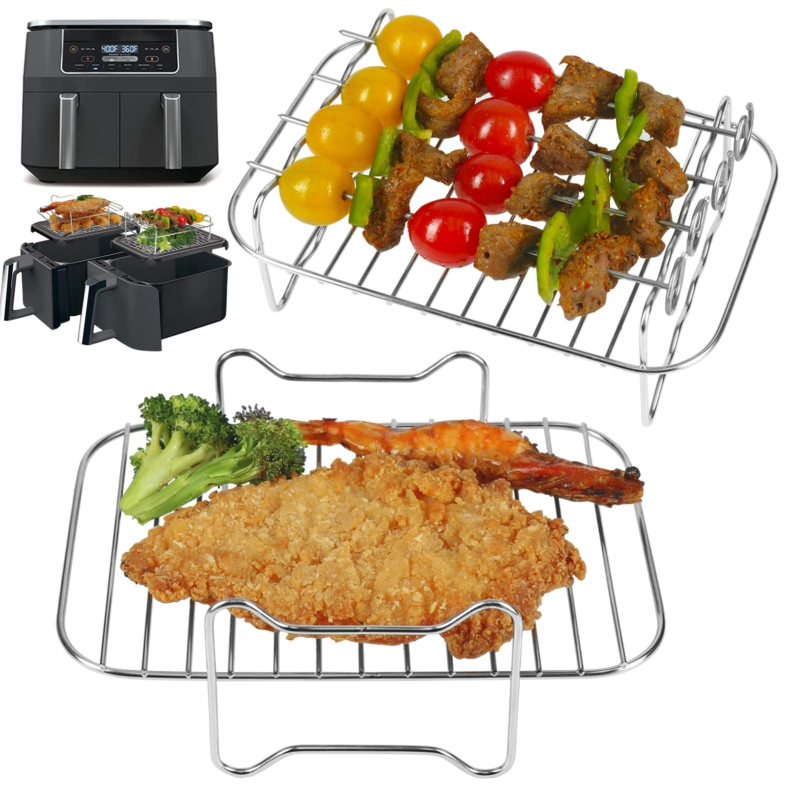 BYKITCHEN Air Fryer Rack - 304 Stainless Steel 2pcs