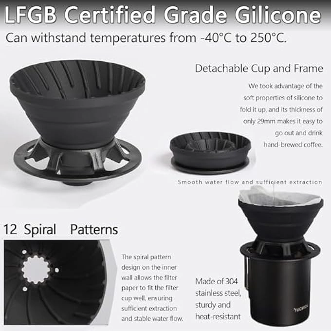 Pour Over Coffee Maker - Portable Collapsible Protective Case