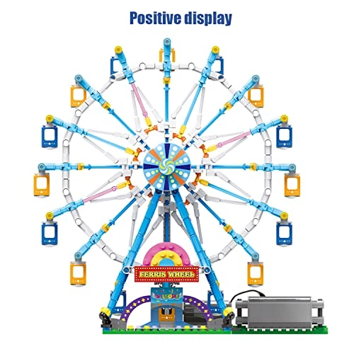 Rotating Ferris Wheel Building Kit - 1084pcs House Train
