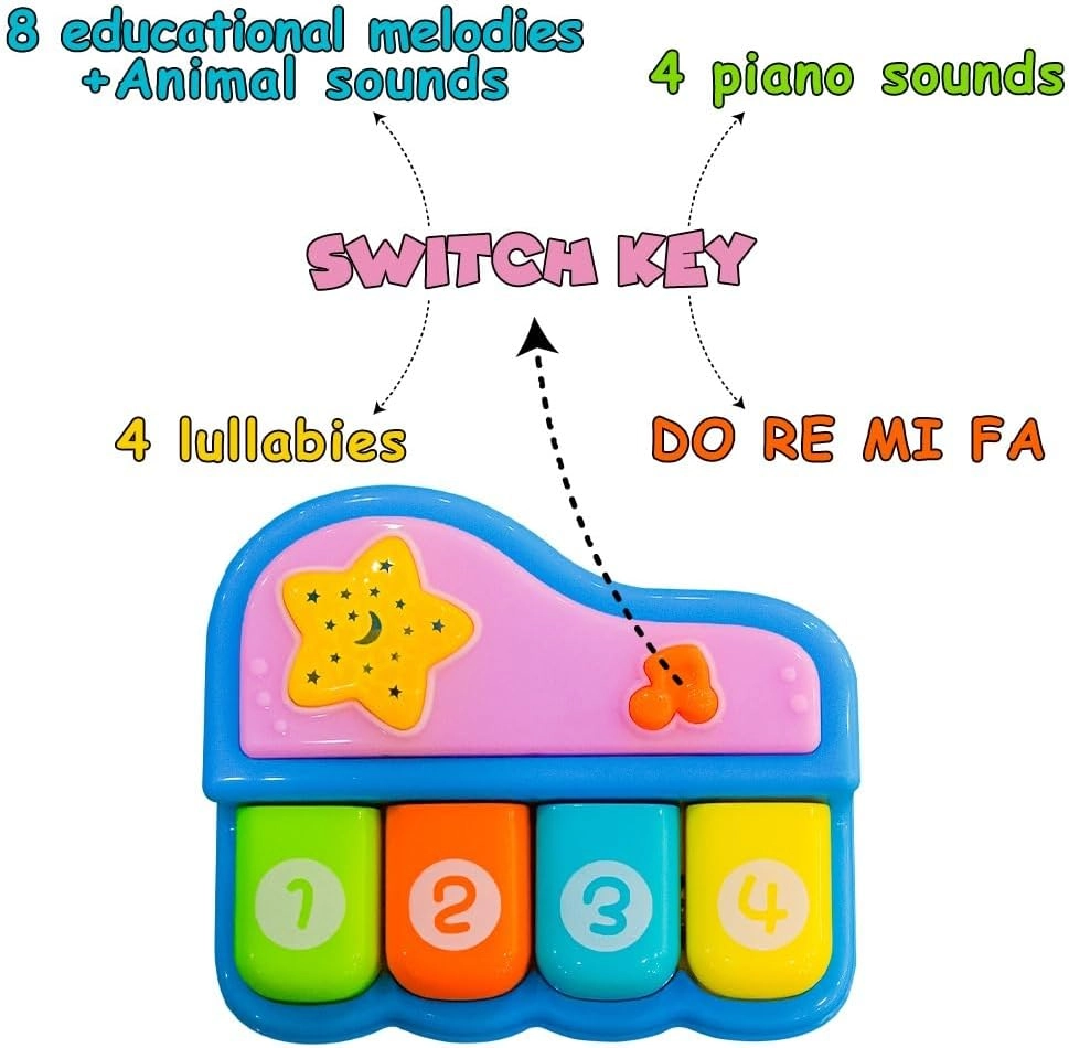 Mini Musical And Light-Up Baby Piano - eight educational tracks Suitable for 18 months & above