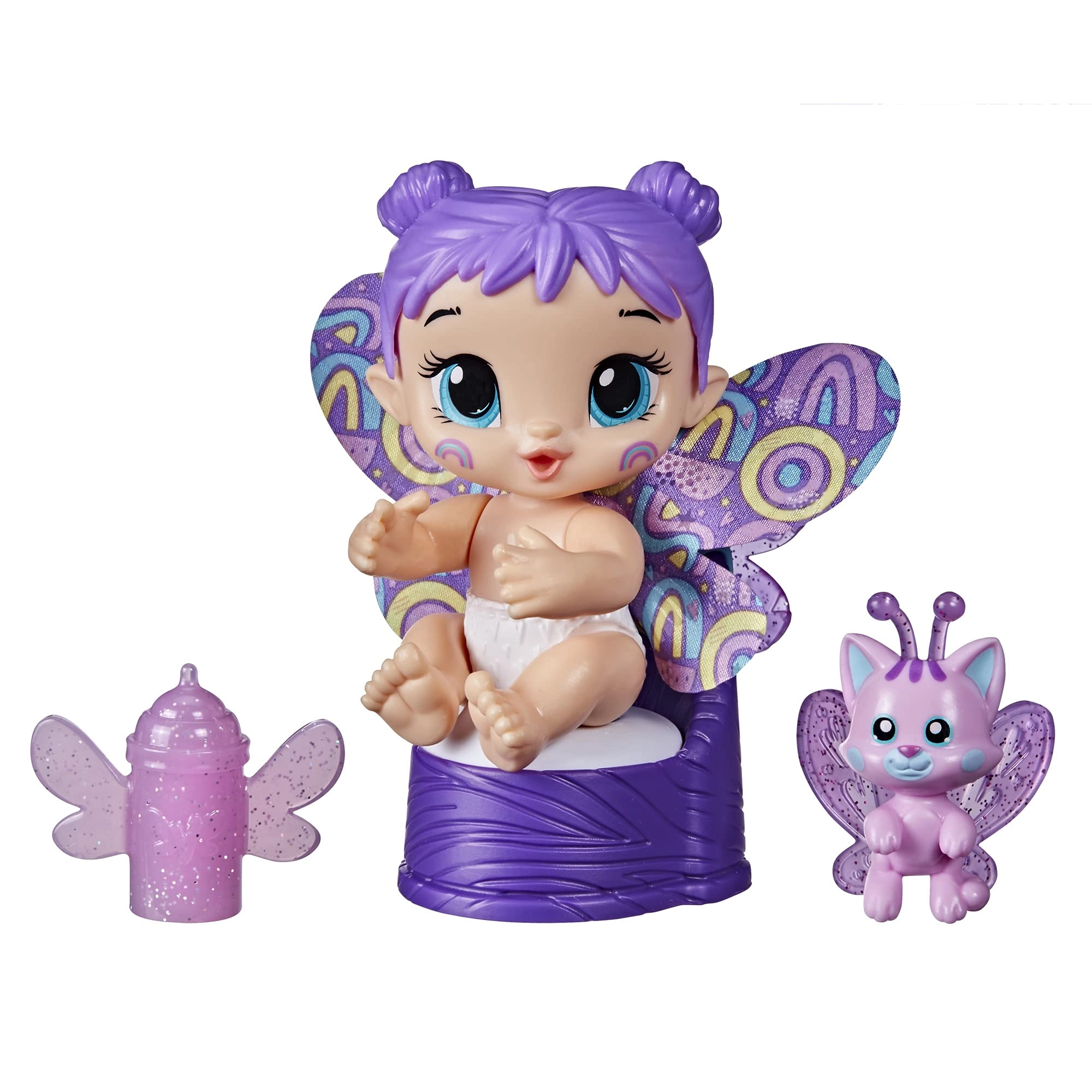 Baby Alive Glo Pixies Minis - Plum Rainbow 3.75-Inch Glow-in-the-Dark Ages 3+