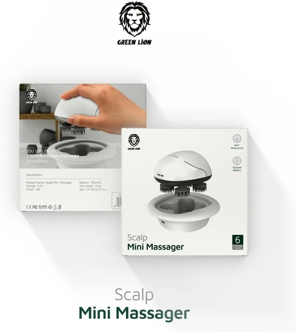 Scalp Mini Massager - 6 Massage Modes IPX7 Waterproof