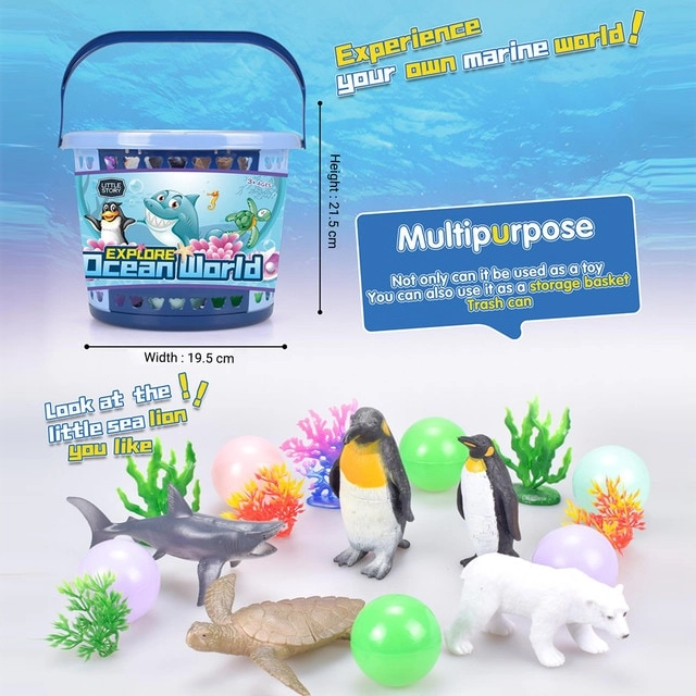 Ocean World Bucket Set - 17Pcs Multicolor